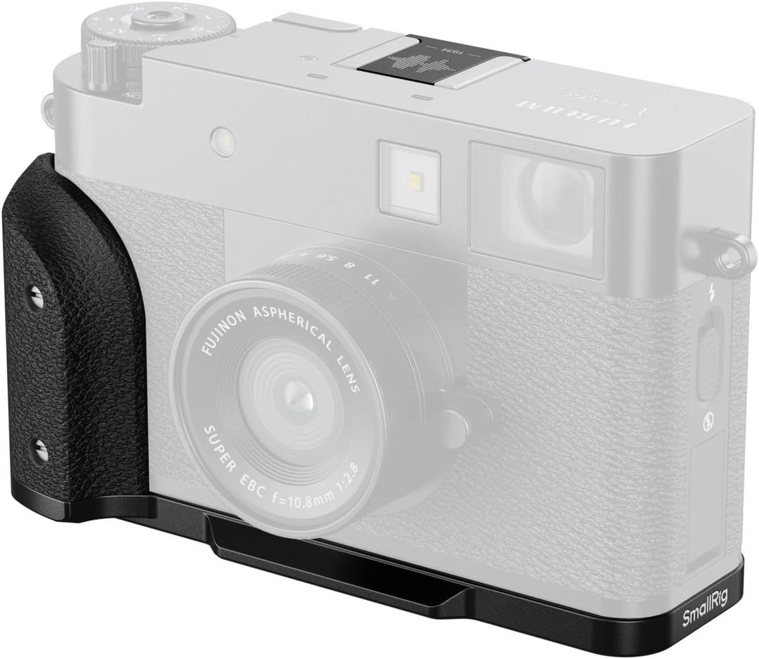 SmallRig X Half L-Shaped Grip for FUJIFILM X Half Camera, Built-in Quick Release Plate for Arca, Lightweight Ergonomic Silicone Handle with Hot Shoe Cover (Black) - 5332