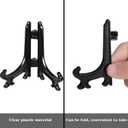Patelai 48 Pieces Mini Easel Stands Plastic Plate Stand Holder Display Picture Easel for Display Picture Frame Collectibles Desktop Weddings Party Home Decoration (6 Inch,Black)