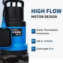 ZLAISS1HP Sump Pump Submersible - 3700 GPH Water Pump with Automatic Float Switch, Versatile For Clean Water, for Pool, Pond,Garden, Flooded Cellar, Aquarium and Irrigation, Medium, Blue, KF750AQ