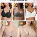 Avidlove Seamless Bras for Women Wireless Push Up Bra Comfort Full Coverage Bralette Supportive No Underwire T-Shirt Bra (Large, Pink)