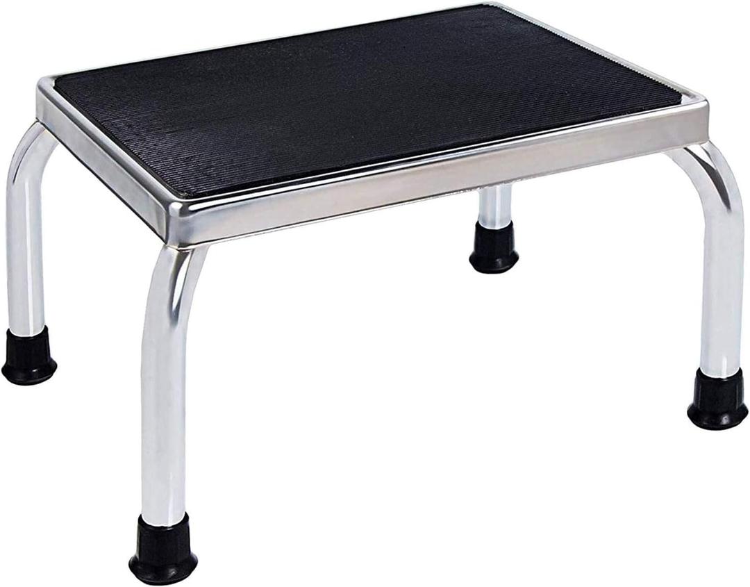 Vaunn Medical Foot Step Stool 350lbs Heavy-Duty Welded Steel Legs, Fully Welded Single Construction Frame, Anti-Skid Rubber Platform