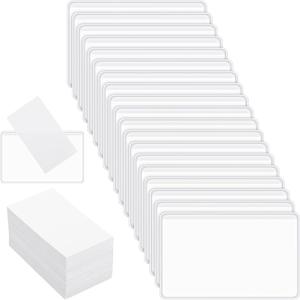Geyee 100 Self-adhesive Index Card Pockets Label Pockets sleeves with Top Open for Business Cards, Clear Plastic Sticky Labels Holders for Storage Bins Library Cards, Organizing Totes Shelves