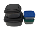 Food Storage Containers 1.25 Cup Food Storage Containers 2 Piece Set, Grey Easy Fit, 2 Small Plus Extra Small Lids