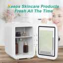 CROWNFUL Mini Fridge, 4 Liter/6 Can Portable Cooler and Warmer Personal Refrigerator for Skin Care, Cosmetics, Beverage, Food,Great for Bedroom, Office, Car, Dorm, ETL Listed (White)