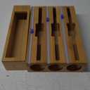 Calmbee 9 IN 1 Storage Bag Organizer for Kitchen Drawer, Bamboo Foil and Plastic Wrap with Cutter, Organizers Compatible Gallon, Quart, Sandwich Snack Size