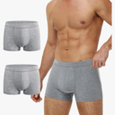 Light Grey Battewa Cotton Incontinence Underwear for Men Light Protective Boxer Brief Leak Proof Underwear for Bladder Leakage 50ml Size S