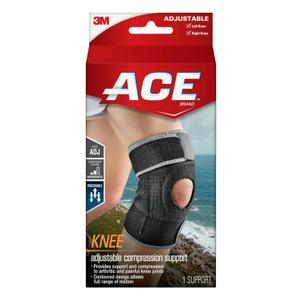 ACE Brand Adjustable Compression Knee Support, Moderate Support for Weak, Sore or Injured Joints, One Size Fits Most