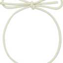 Pre-Tied Stretch Loops with Bows from Elastic Ribbon - 120pcs Metallic Elastic Cord for Boxes Bows Tags Gift Elastic Wrapping Crafts Cord String (Cream, 10inch)