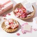 Giegxin DIY Graduation Cap Decorations Kit - 160 Mini Faux Flower Heads & 6 Pearl Rhinestone Stickers, Artificial Fabric Flowers for DIY Grad Hat Topper, Wedding Garland & Crafts(Pink Series)