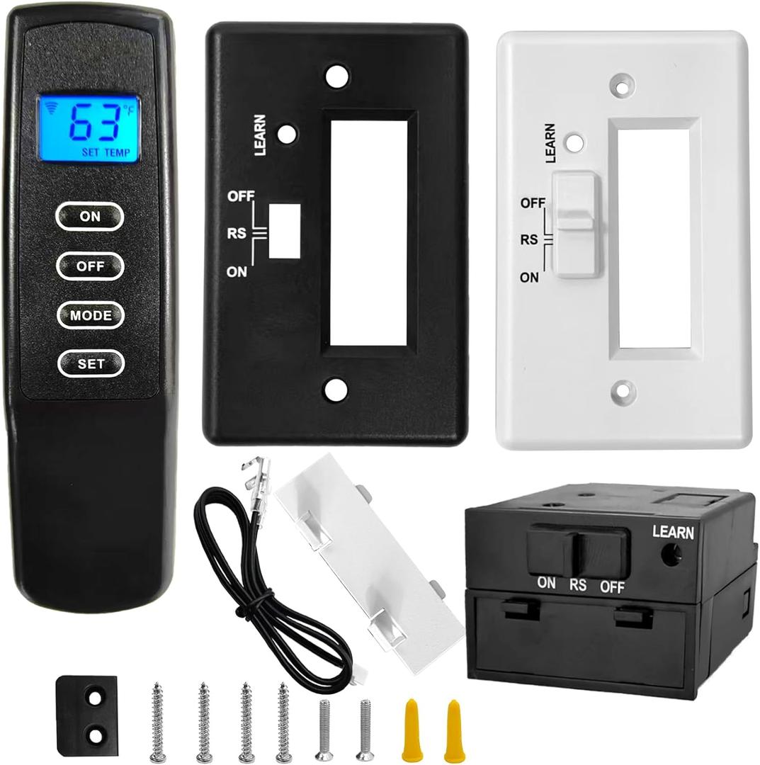 Upgraded Fireplace Remote Control Kit,Compatible with Skytech Majestic Ambient Empire Monessen Vermont Millivolt Valve Fireplace Stove with Thermostat On/Off Control Remote Receiver,LCD Display
