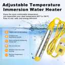 Portable Water Heater 1500W Immersion Heater for Bathtub with Switch Control, Bucket, Hot Tub, and Mini Inflatable Pool Fast Heating with Rust-Resistant 304 Stainless Steel Cap (Yellow)