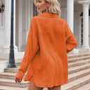 VamJump Women's 2 Piece Outfits Casual Long Sleeve Button Down Shirt and Shorts Tracksuit Matching Sets (Orange, M)