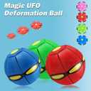 UFO Magic Balls, Portable Pet Toy Flying Saucer Ball, Creative Doggy Disc Ball Stomp, Decompression Flying Flat Throw Dog Balls Toy for Childrens Kids Sports, Outdoor Games(Blue)