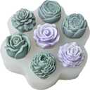7 Cavities Flower Mold - Multiple Style - Soap & Candle Mold - Silicone 3D Molds for Candy & Home Decor - Resin Casting & Making Molds