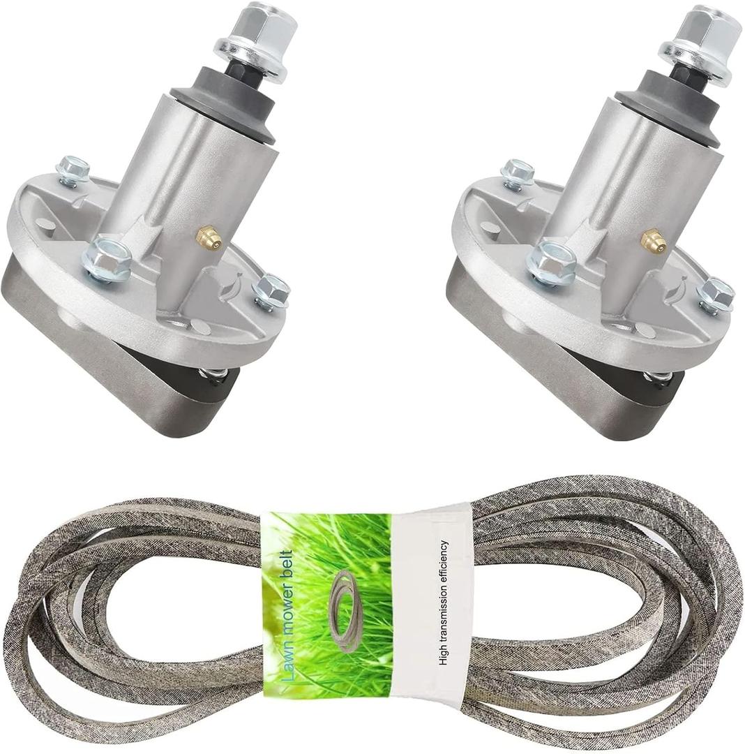 42" Lawn Mower Deck Spindle Rebuild Kit with Belt, Fit for John Deere L100 L108 L110 L111 L118 GY20995, Includes 2 Spindles GY20050 GY20785, 104" Deck Belt GX20072 GY20570