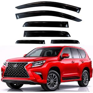 KPY Rain Guards Fit for 2010-2023 Lexus GX460, Out-Channel Window Visors Vent Wind Deflectors 6PC, Car Accessories for 10-23 Lexus GX Series