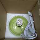 Simple Designs LT2064-GRW Glass Table Lamp with Fabric Shade, Green with White Shade