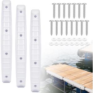 Menkxi Dock Fenders 42.13 x 5.91 x 3.94 Inches Long Dock Bumpers Straight-Edge Boat Fenders UV-Resistant Marine Vinyl Boat Bumpers for Docking Guard Vertical Protection (White)