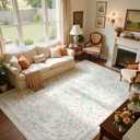 Washable Rugs 8x10 Area Rugs for Living Room,Ultra Soft Faux Wool Retro Carpets,Non Slip Backing,Durable Edge Binding,Stain Resistant,The Large Carpet for Bed Room,Dining Room,Office Decor