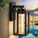 VIANIS Oil-Rubbed Bronze Outdoor Wall Sconce Lantern, Dusk to Dawn Exterior Garage Light Fixtures Wall Mount - Farmhouse Anti-Rust Built-in LED Porch Lights for House, Waterproof Outside Patio Lights (Standard 1-Pack)