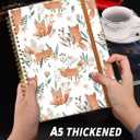 2 x Ruled Spiral Writing Notebook,A5 Hardcover Lined College Journal for Women, Strong Twin-Wire Binding with Premium Paper,8.4" X 6",Perfect for School, Office, Home(Cute Fox Flower)