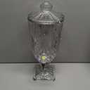 0.8 Gallon Glass Drink Dispenser for Parties 3L Crytal Iced Beverage Dispenser with Spigot Wedding Beverage Server for Party Bar (Floral)