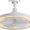 Light Socket Fan with Light 10 Inch, Light Socket Ceiling Fan, Screw in Ceiling Fan in Light Socket, Dimmable LED Light Bulb Fan with Remote, 3 Speeds, for closets, bedrooms, kitchen, compact spaces