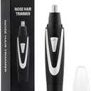 Ear and Nose Hair Trimmer Clippers: 2026 Professional Painless Eyebrow & Facial Hair Trimmers Remover for Men Women, Battery-Operated Nasal Clipper, Dual Edge Waterproof Blades for Easy Clean, Black