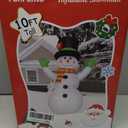 10FT Christmas Inflatables Snowman Outdoor Yard Decorations, Giant Blow Up Snow Man Wear Magic Hat with Built-in Bright LED Lights for Garden Patio Lawn Indoor Party Xmas Decor