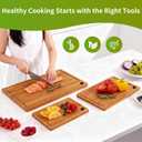 Carbonized Bamboo Cutting Board, Wood Cutting Boards for Kitchen with Juice Grooves, Reversible Charcuterie & Chopping Boards for Meat, Vegetables and Fruits Ideal Housewarming Gifts