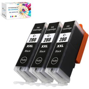 F FINDERS&CO 280 PGBK PGI-280 XXL Black Ink Tank Work with Canon PIXMA TS6320 TR7520 TS8120 TS8320 TR8520 TS9120 (3X PGI-280XXL PGBK)