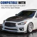 Front Lip for 2014-2017 Infiniti Q50 Sport Gloss Black Sporty Appearance