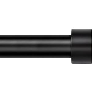 Zeerobee Curtain Rods for Windows 48 to 84, Black Curtain Rod, Adjustable 1 Inch Heavy Duty Outdoor/Indoor Modern Drapery Pole, 32"-86"
