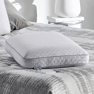 Sealy Essentials Memory Foam Bed Pillow for Pressure Relief, Adaptive Memory Foam Pillow with Washable Knit Cover, Standard, 24 x 16 in x 5 in,White
