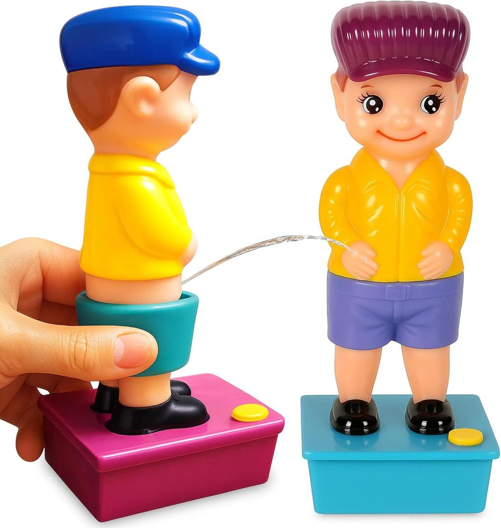 ArtCreativity Set of 2 Squirt Wee Boy Gag Gift, 7.5 inch Water Squirters Toys - Leak-Free Water Base - Classic Funny Novelty Gift for Men, Women, Kids, Hibachi Accessories, Funny Party Favors