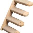 FUKUMARU Cat Climbing Shelf Wall Mounted, Four Step Cat Stairway with Jute Scratching for Kitten Perch Platform Walls Furniture
