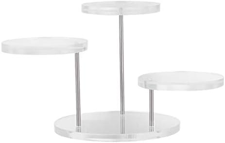 ULTECHNOVO Acrylic Display Stand 3X3 Inch Clear Riser for Home & Retail Showcase Compact Multi-Layer Display Shelf for Rings Necklaces Bracelets Watches