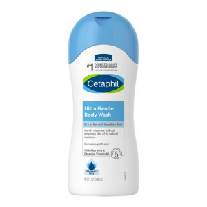 Cetaphil Ultra Gentle Refreshing Body Wash, For Dry to Normal, Sensitive Skin, 16.9oz Aloe Vera, Calendula, Vitamin B5, Hypoallergenic, Paraben Free, Fragrance Free, Dermatologist Tested