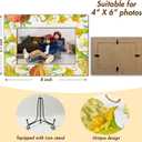 Thanksgiving Pumpkin 4x6 Wooden Photo Frame, Fall Orange Maple Picture Frame with Stand for Fall Gifts Desktop Use, Home Office Desk Decorations, Appreciation Gifts For Dad, Mom, Grandparents-83