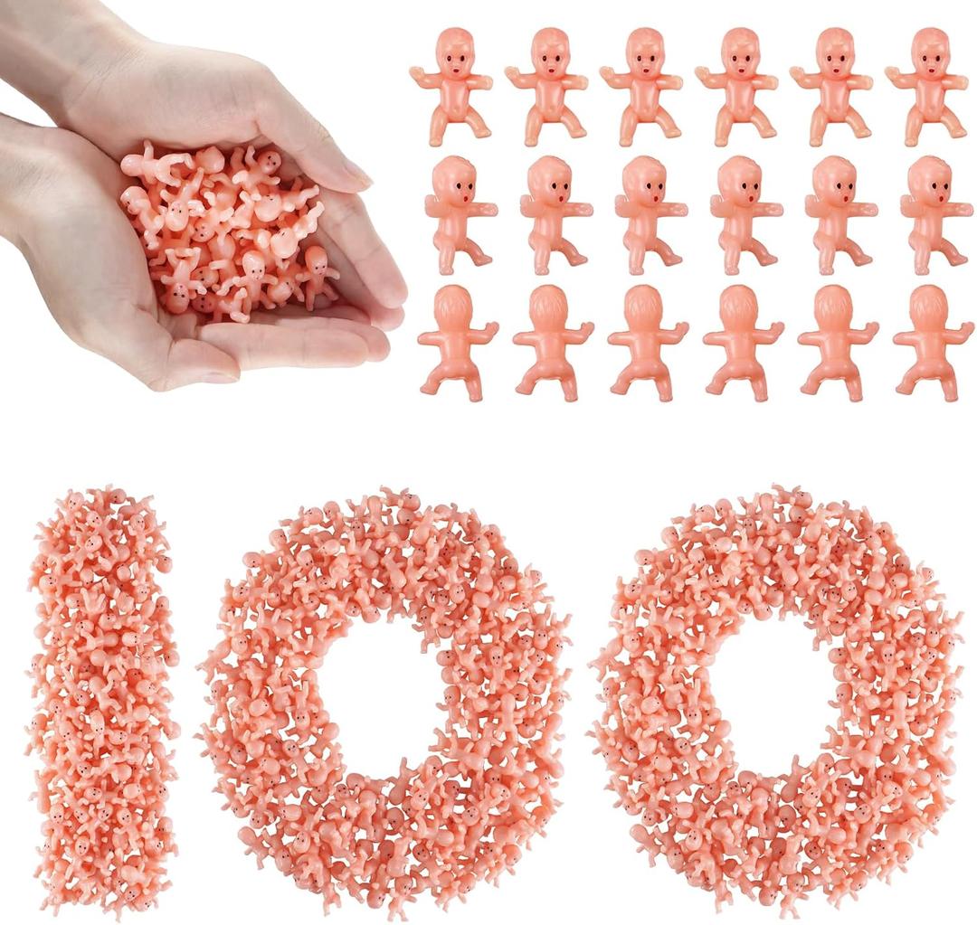100 PCS Mini Plastic Babies for Baby Shower Games, 1 Inch Plastic Baby Figurines Bulk for King Cake & Ice Cube, Tiny Baby Figurines for My Water Broke Game (White)