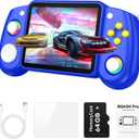 RG43H Pro Retro Handheld Game Console, 4.3 Inch Retro Gaming Console with 4000mAh Battery, RK3562 Opensource Hand Held Games Console, EmuELEC&RGBOX Dual Systems Video Console, HDMI TV Output Blue