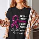 Breast Cancer Shirt Pink Ribbon Shirts for Women Breast Cancer Aweness Tshrit - Gift for Her (Black, L)