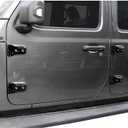 RT-TCZ Jeep Wrangler JL JLU 4-Door & Gladiator JT 2018-2024 Door Hinge Cover Trim, Black, ABS Plastic, Surface Mount, 8 Pack