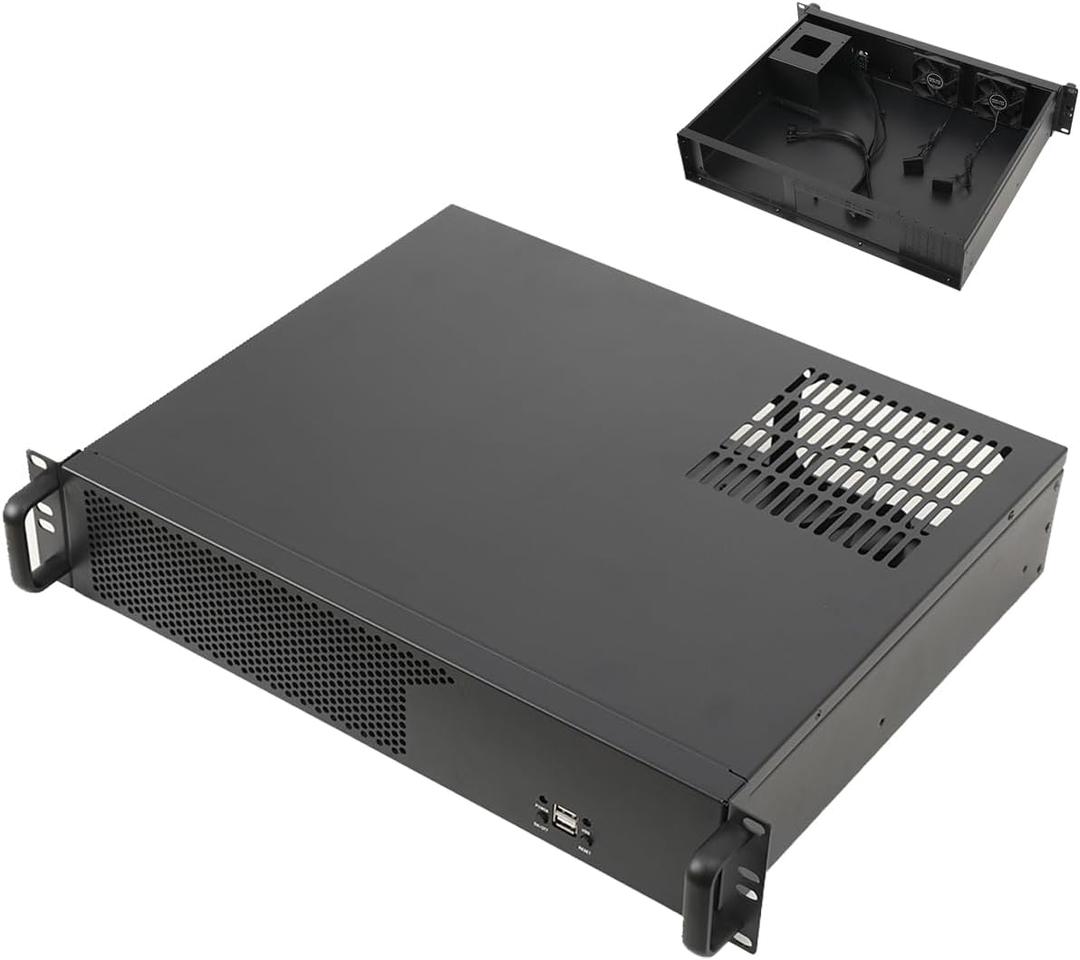 2U Server Chassis, 2U Rackmount PC Case, Server Case, 13.78" Deep