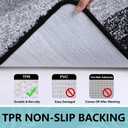 Arotive Microfiber Bathroom Rugs, Shaggy Soft and Absorbent Bath Rug, Non-Slip, Thick Plush Machine Washable Dry Bath Mats for Bathroom, Tub and Shower, 59x24, Black, Rectangular