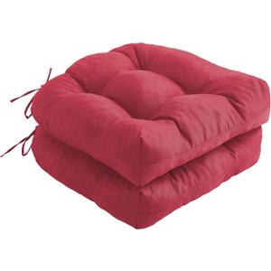 Outdoor Chair Cushions Set of 2, Patio Chair Cushions with Ties, 19x19+5 Tufted Outdoor Seat Cushions, Waterproof Patio Furniture Cushions, Outdoor Dining Chair Pads, Burgundy