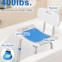 HOMLAND Shower Chair for Inside Shower with Removable Back, 400 lbs Heavy Duty Bath Seat for Bathtub, Safety Bath Stool for Seniors and Disabled