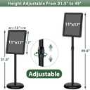Mutualsign 6Packs Pedestal Sign Holder 11x17in Standing Signs Display Stand Adjustable Pedestal Floor Stand Sign Holder, Aluminum Poster Stand for Ads, Posters, Menu, Guide (Black)