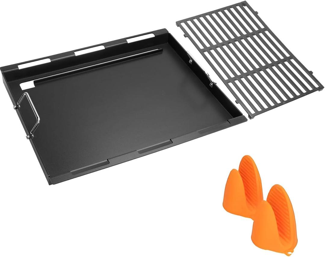 Griddle Inserts and Grate for Weber Genesis II & II LX 400 Series Grills Flat Top Grill Griddle for Weber GS4 Genesis II E/S-410 E/S-435 E/S-440 Replacement for 6789 66097