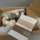 Ling's moment Intimate Brown Bridal Bouquet Cascading, Beige Wedding Bouquets for Bride, 13 Inch Bride Bouquets for Wedding Artificial Flowers Bouquets
